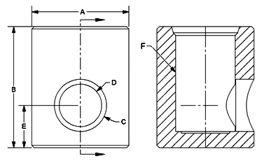 Round female SAE o-ring straight to OD of pipe line drawing