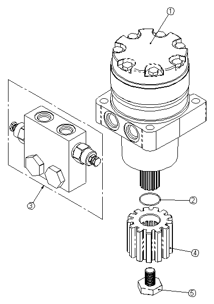Grapple Rotate Motor Assembly Drawing